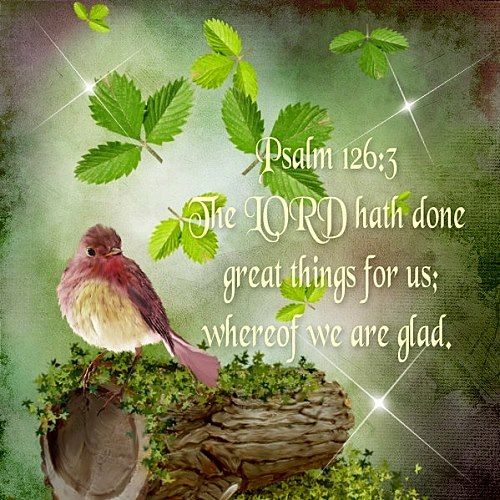 “The LORD hath done great things for us; whereof we are glad.”— Psalm ...