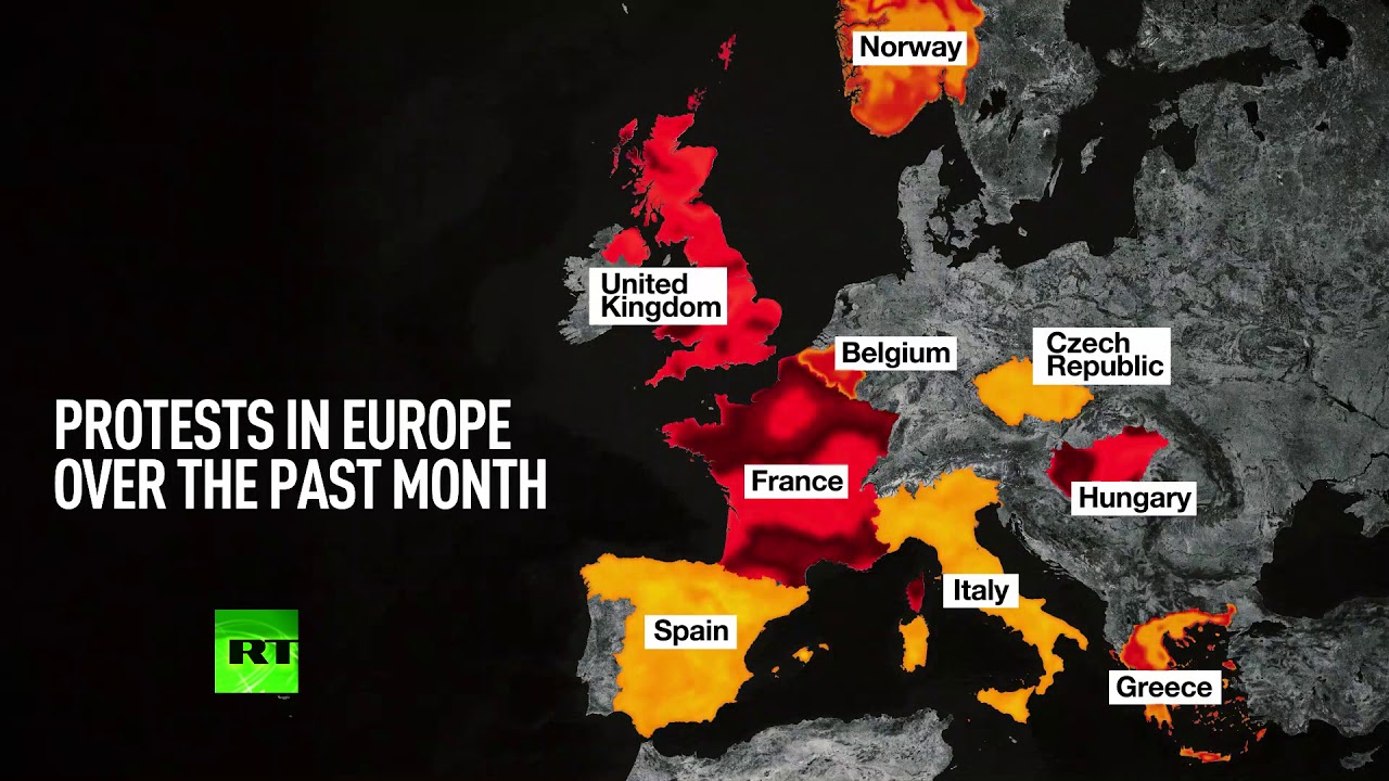 MAP Protests gripping Europe over past month Yesterday's Prophecy