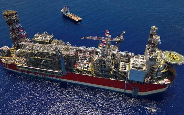 Energean's floating production system (FPSO) at the Karish gas field in the Mediterranean Sea. (Energean)