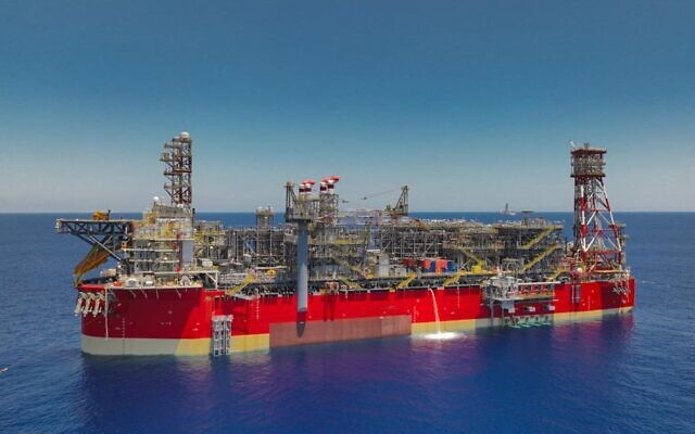 Energean's floating production system (FPSO) at the Karish gas field in the Mediterranean Sea. (Energean)